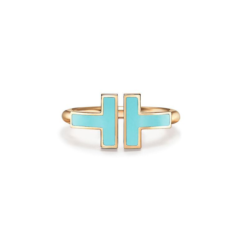 Tiffany T Turquoise Wire Ring in Yellow Gold - Size 8, , hi-res