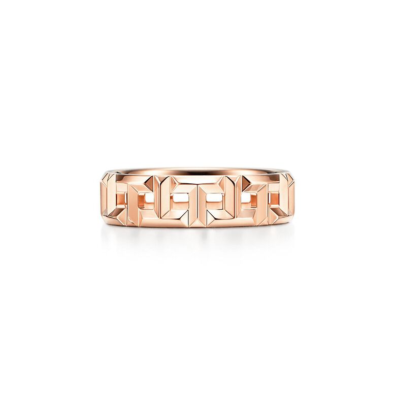 Tiffany T True Wide Ring in Rose Gold - Size 6 1/2, , hi-res