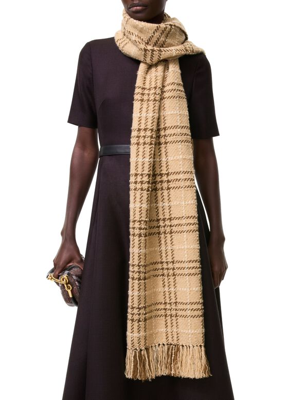 Embellished Check Boucl&eacute; Scarf, , hi-res