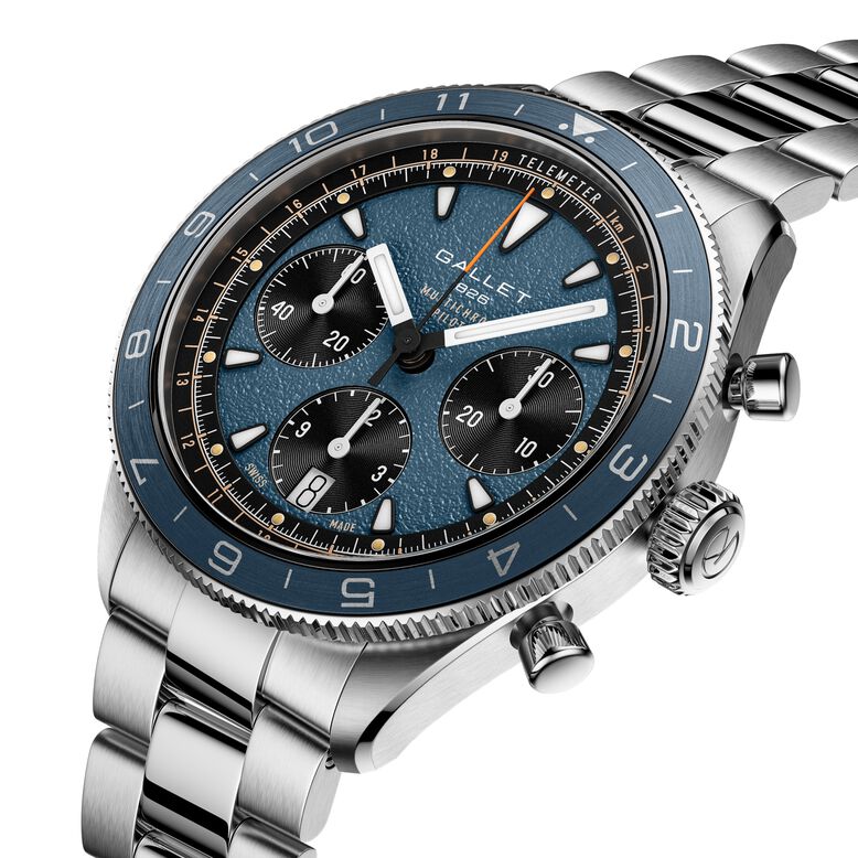 Multichron Pilot Chronograph Automatic 42mm Unisex Watch Blue Dial, , hi-res