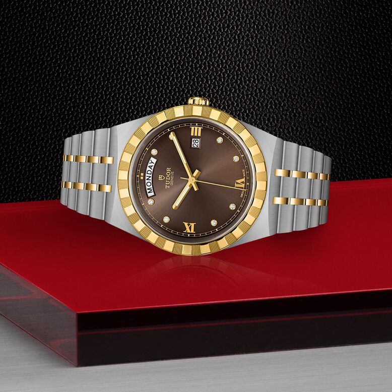 Royal S&amp;G 41mm Steel Case Diamond-Set Chocolate Dial, , hi-res