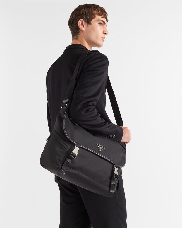 Re-Nylon and Saffiano leather shoulder bag, , hi-res