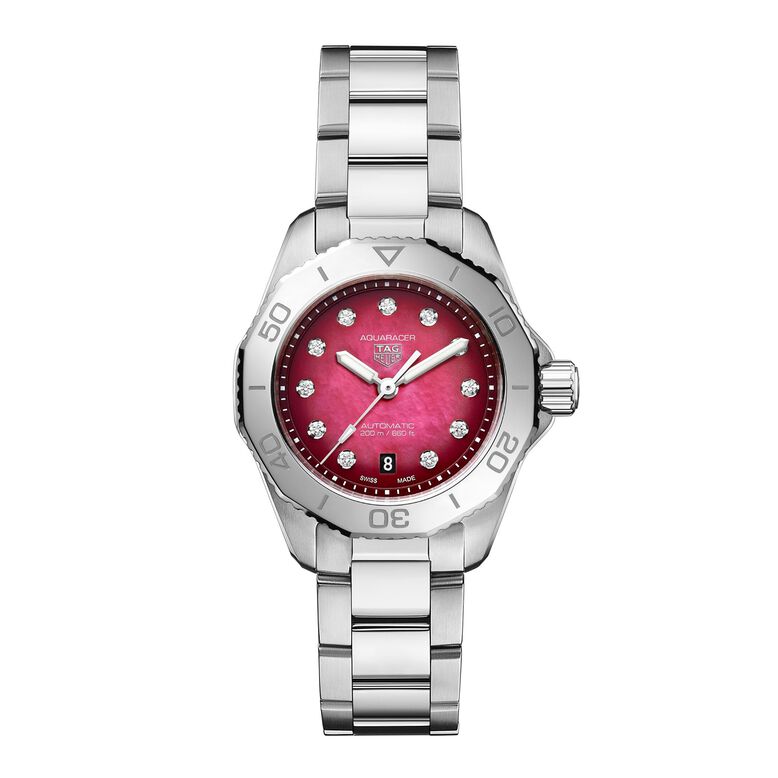 Aquaracer Professional 200 Date 30mm Ladies Watch Red, , hi-res
