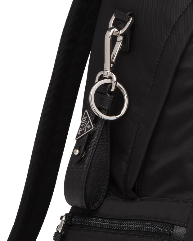 Saffiano leather keychain, , hi-res