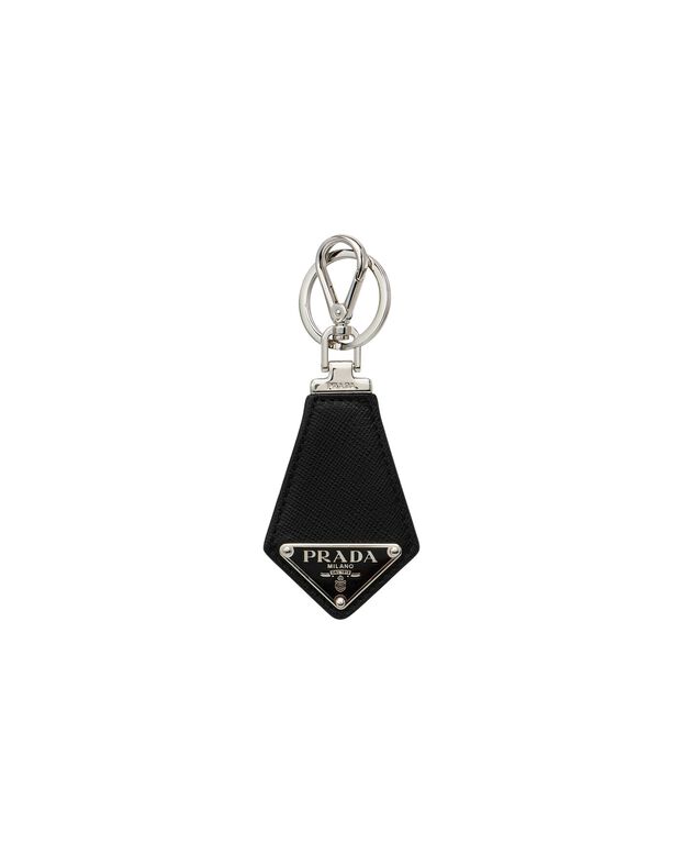 Saffiano leather keychain, , hi-res