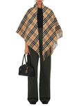 Check Wool Cashmere Cape, , hi-res