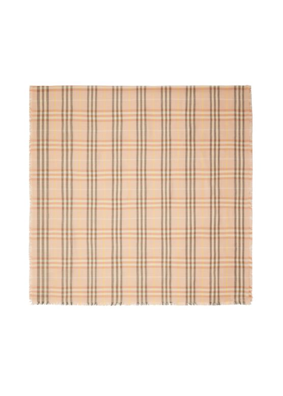Check Cashmere Silk Scarf, , hi-res