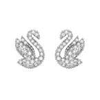 Swan Earrings - Crystal Rhodium
