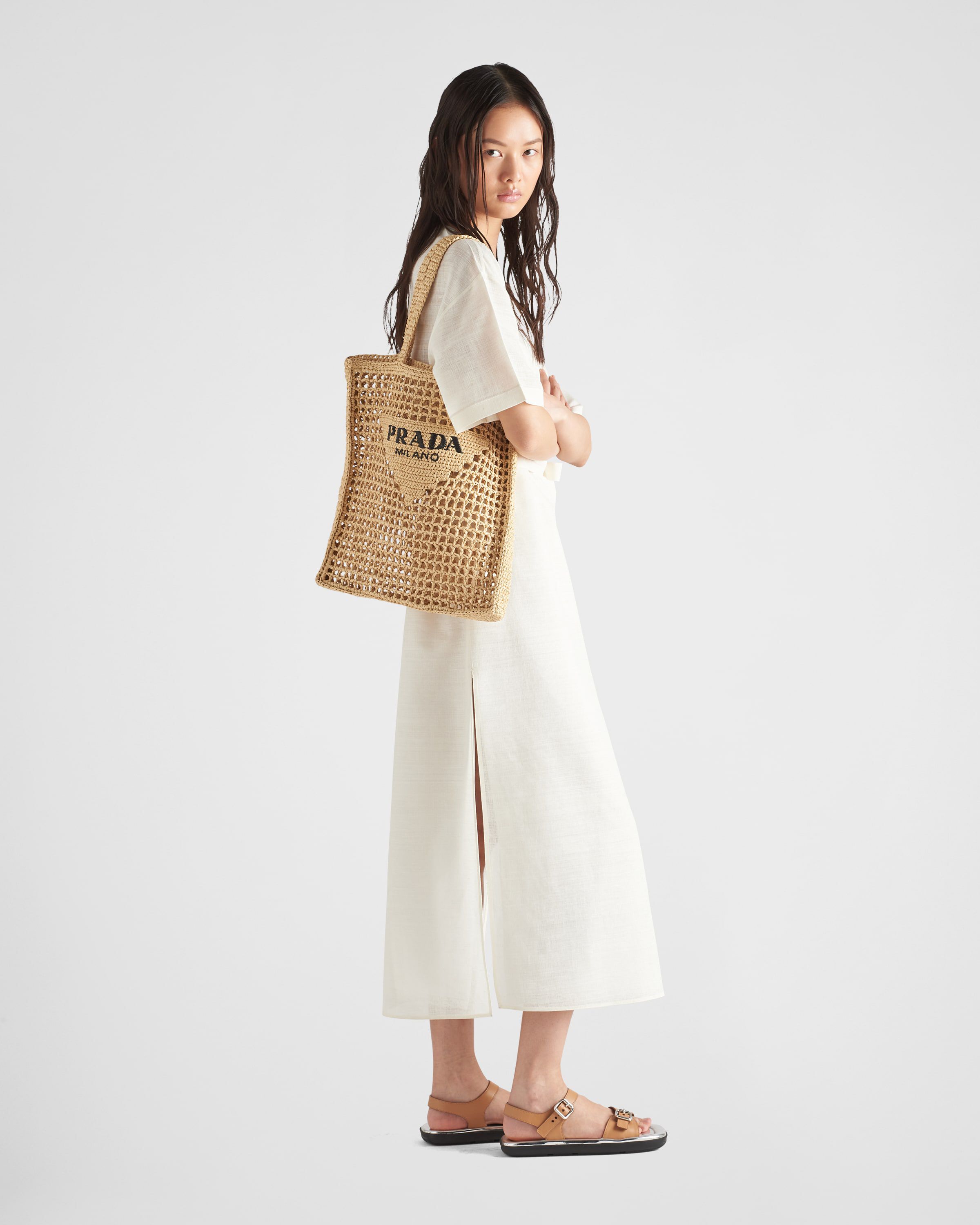 Prada gingham tote hot sale