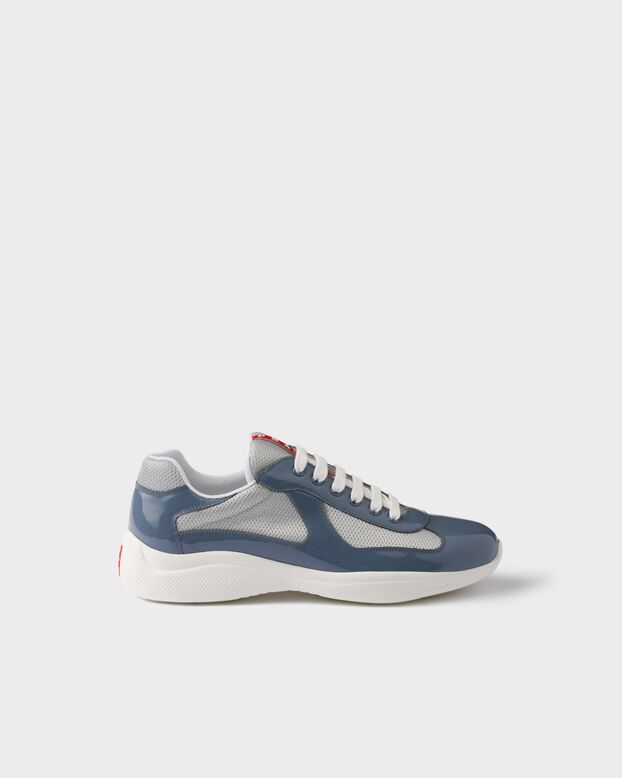 Patent leather and technical fabric Prada America&#39;s Cup sneakers, , hi-res