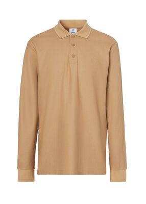 Long-sleeve Monogram Motif Cotton Piqué Polo Shirt