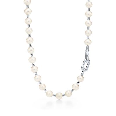 Tiffany City HardWear freshwater pearl necklace in sterling silver