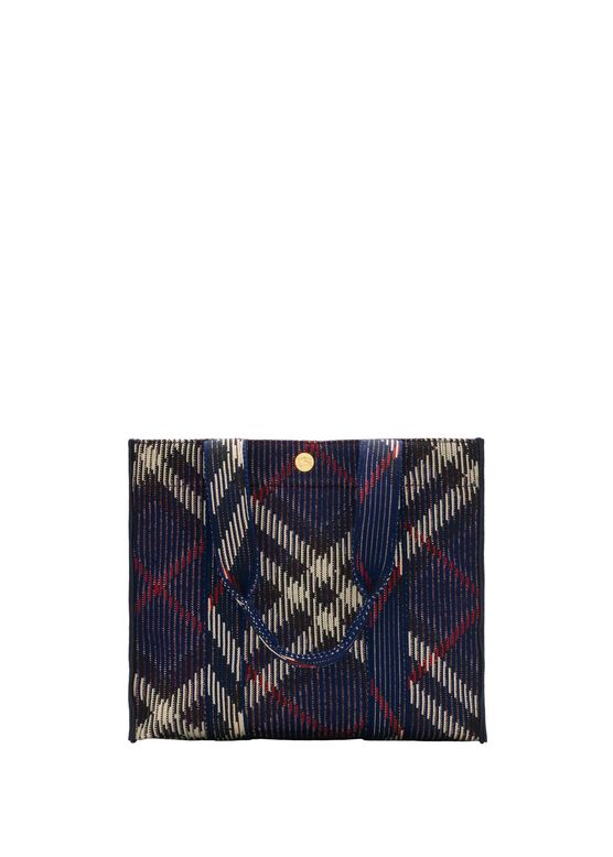 Small Check Knitted Tote, , hi-res