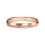 Atlas&reg; X Closed Wide Hinged Bangle in Rose Gold with Diamonds - Size Medium, , hi-res