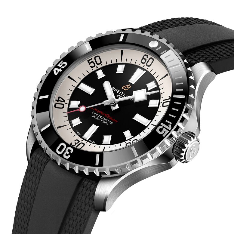 Superocean Automatic 46 Stainless Steel Rubber Strap Watch, , hi-res