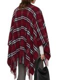 Check Wool Cashmere Cape, , hi-res