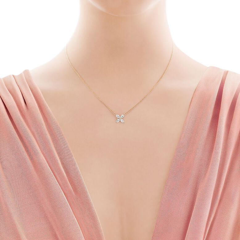 Tiffany Victoria&reg; pendant in 18k rose gold with diamonds, medium, , hi-res
