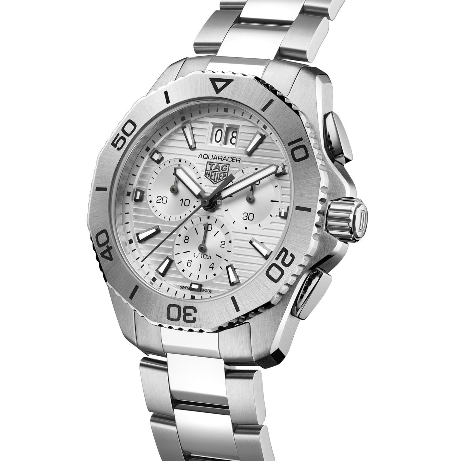 Tag Heuer Aquaracer Chronograph 40mm Mens Watch Grey Fine Watches Heathrow Reserve Collect