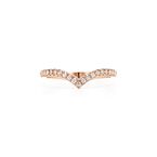Tiffany Soleste V ring in 18ct rose gold with diamonds. - Size 4 1/2