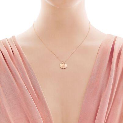 Return to Tiffany&trade; Double Heart Tag Pendant in Rose Gold, Mini, , hi-res