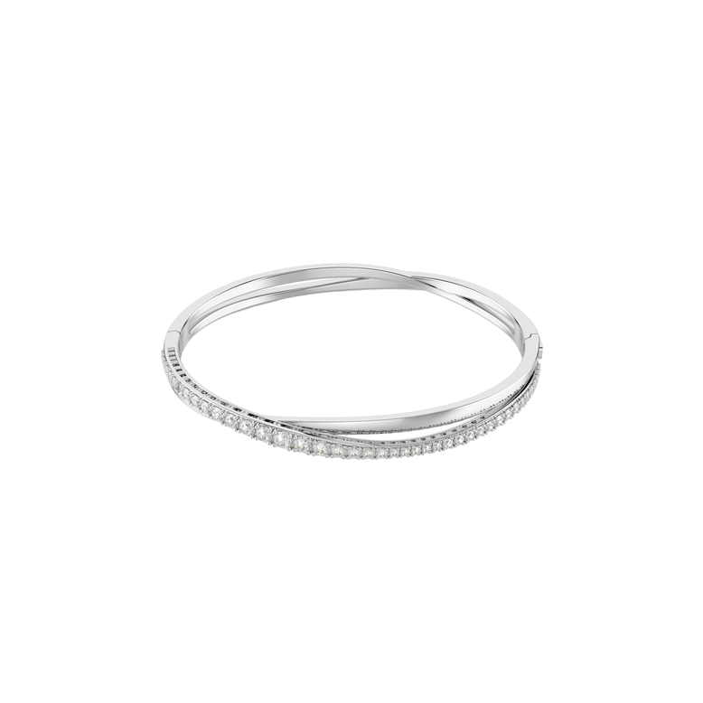 Hyperbola Bangle Row White Crystal, , hi-res