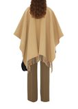 Check Wool Cape, , hi-res