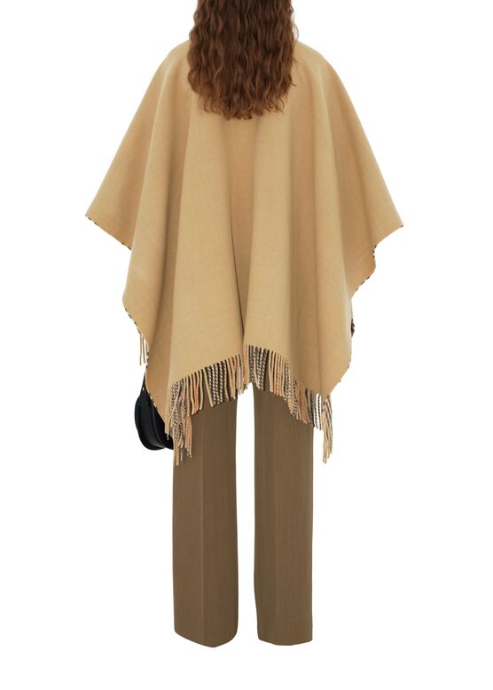 Check Wool Cape, , hi-res