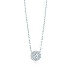 Tiffany Soleste pendant in platinum with round brilliant diamonds.