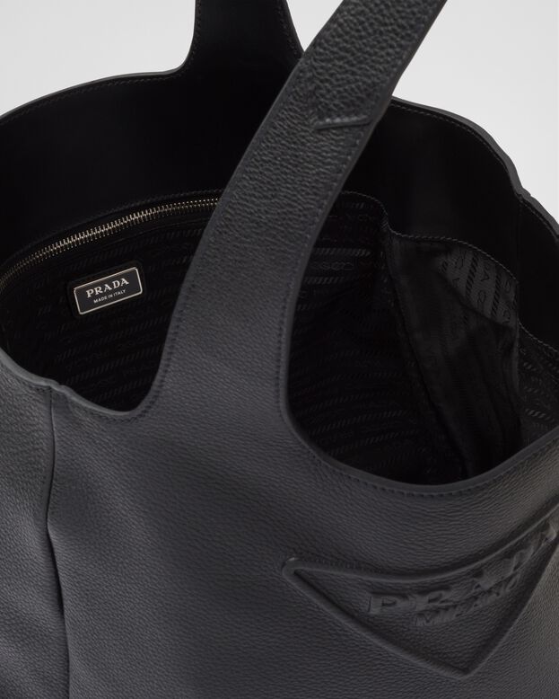 Leather tote, , hi-res