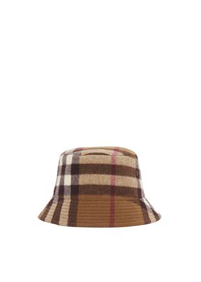 Exaggerated Check Wool Bucket Hat