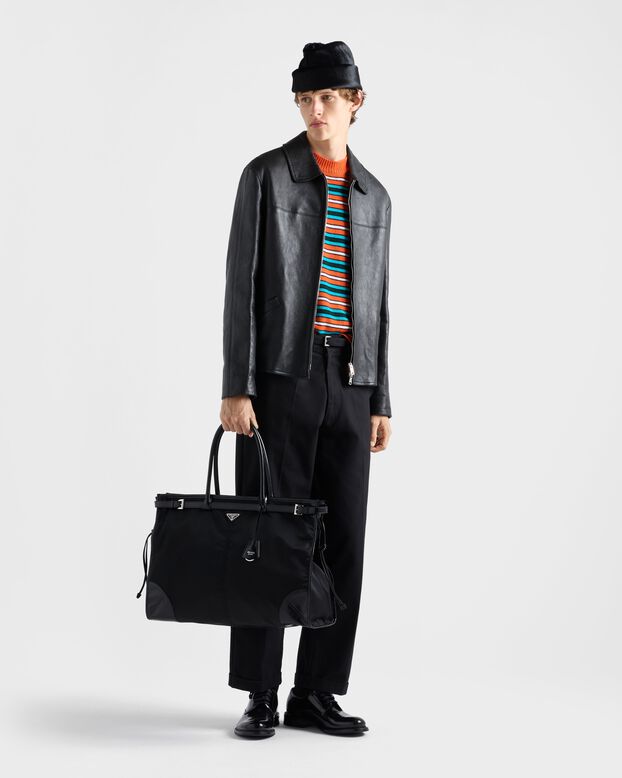 Prada Bonnie Re-Nylon and leather tote bag, , hi-res