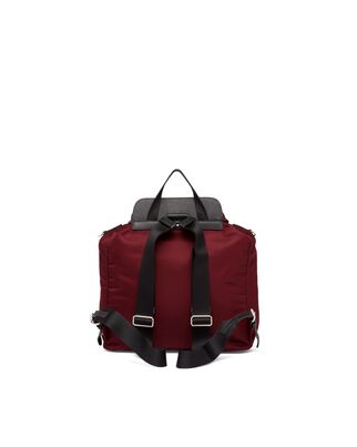 Nylon and Saffiano Leather Backpack, , hi-res