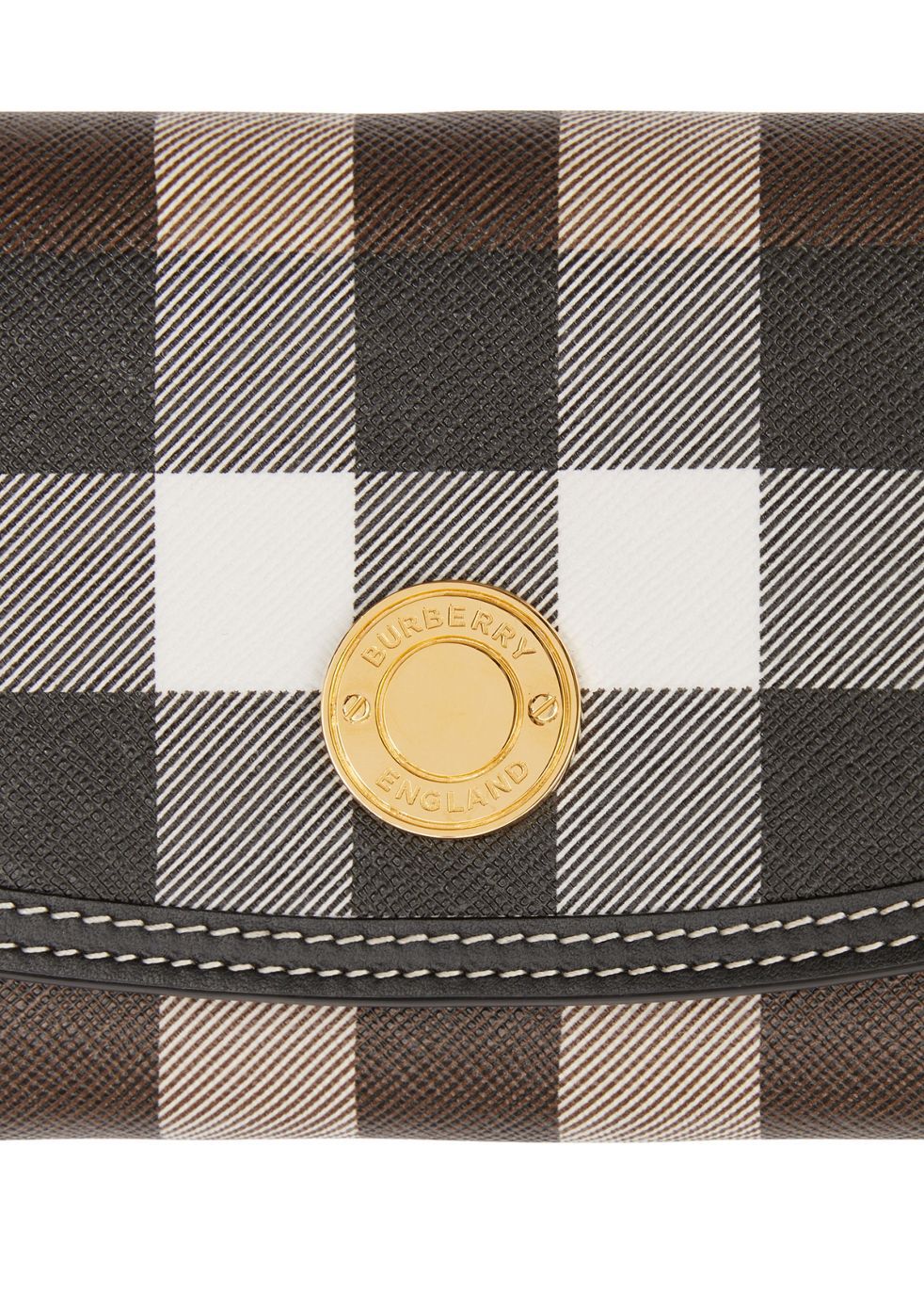 London check and sales leather continental wallet