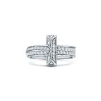 Tiffany T T1 Ring in White Gold with Diamonds - Size 6 1/2