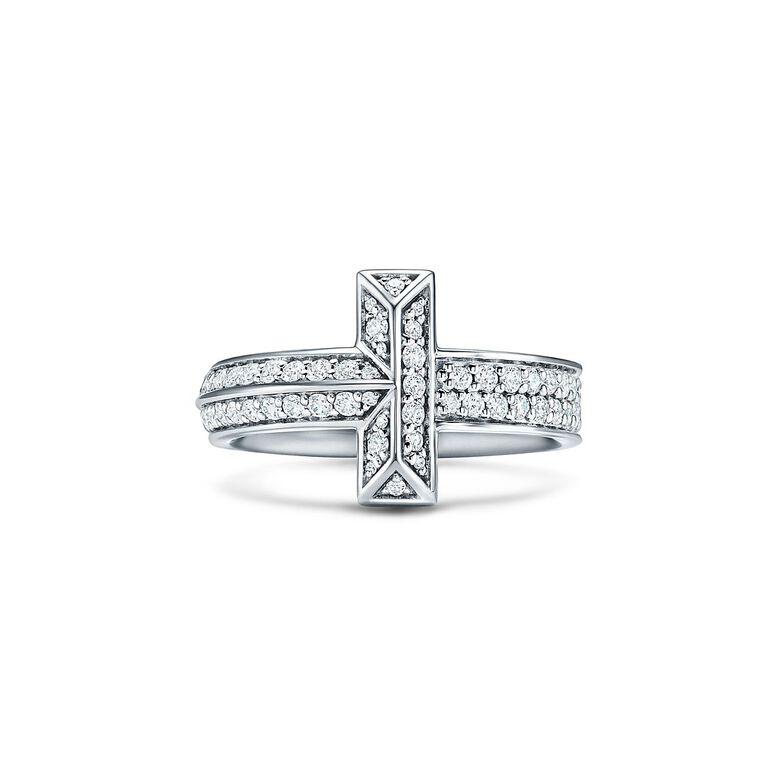 Tiffany T T1 Ring in White Gold with Diamonds - Size 6 1/2, , hi-res