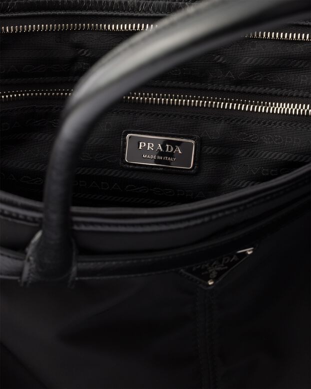 Prada Bonnie Re-Nylon and leather tote bag, , hi-res
