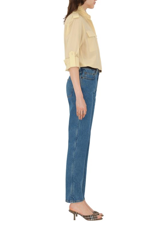 Mid-rise Straight Jeans, , hi-res