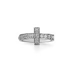 Tiffany T T1 Narrow Ring in White Gold with Diamonds - Size 6 1/2