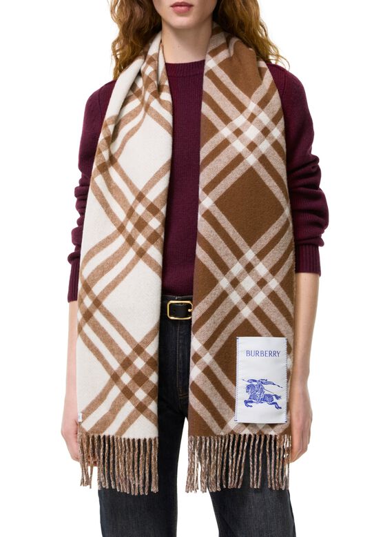 Check Cashmere Scarf, , hi-res