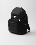 Re-Nylon and Saffiano leather backpack, , hi-res