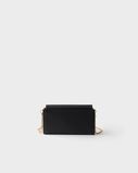 Saffiano leather wallet with shoulder strap, , hi-res