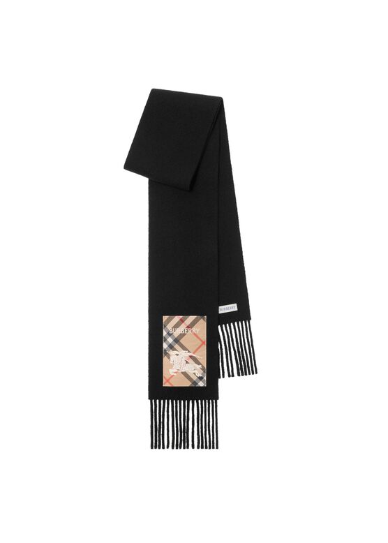Check Label Cashmere Scarf, , hi-res
