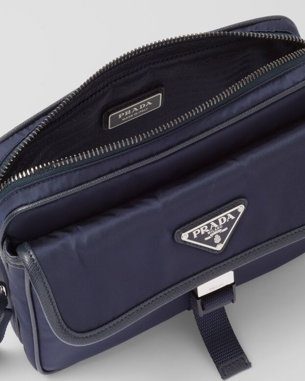 Re-Nylon and Saffiano leather shoulder bag, , hi-res