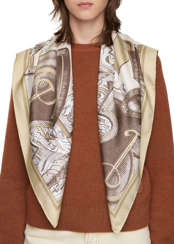 Etched Knight Silk Scarf, , hi-res