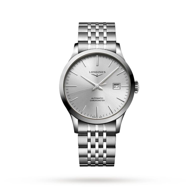 Record 40mm Mens Watch Sunray Silver, , hi-res