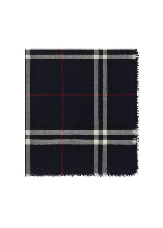 Wide Check Wool Scarf, , hi-res