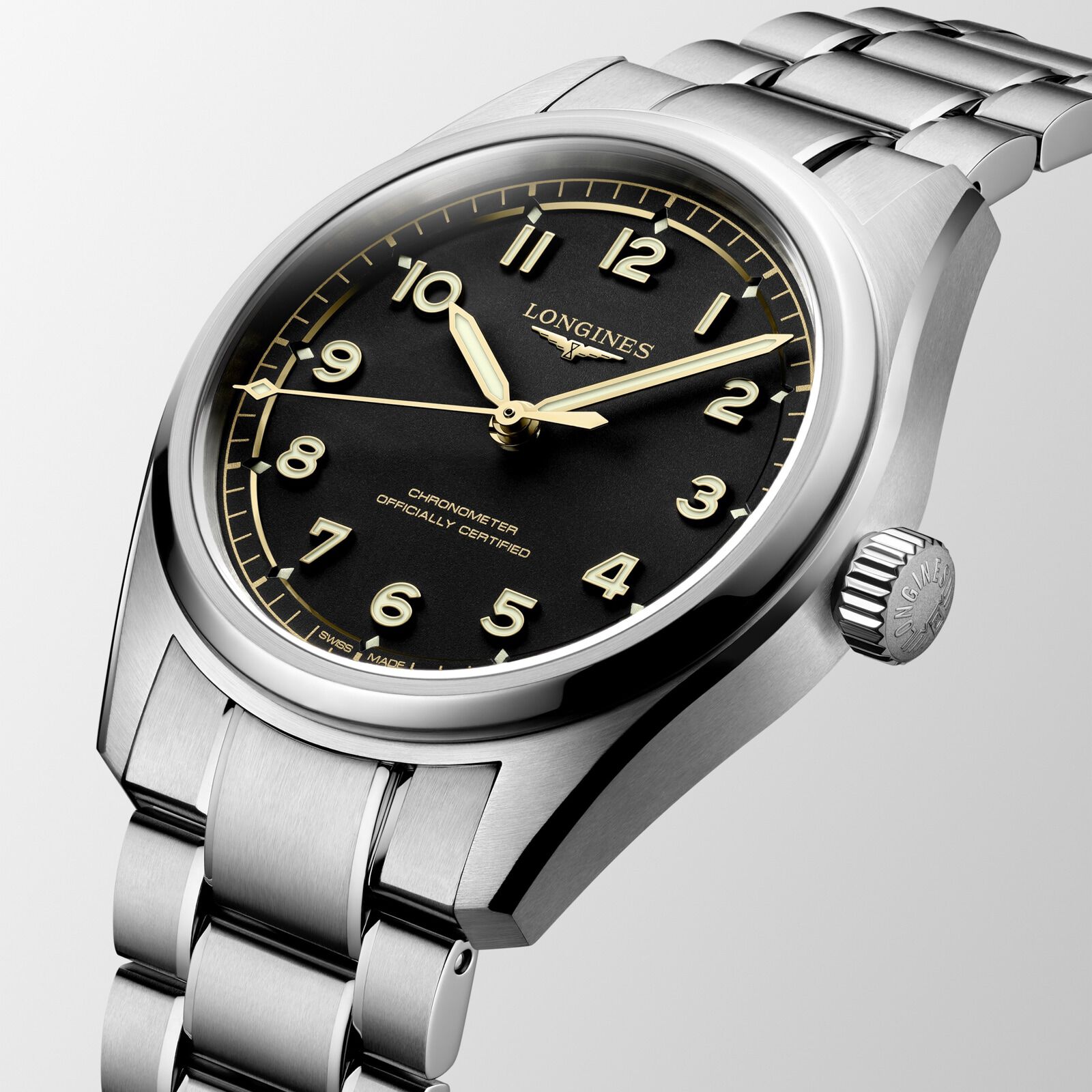 Longines Spirit Pilot 3 Hands 39mm Mens Watch Black Fine Watches ...
