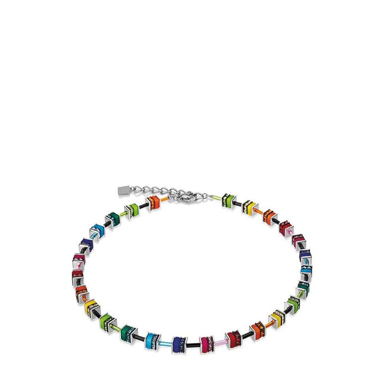 Geocube Multi-Coloured Crystal Necklace - Multicolour, , hi-res