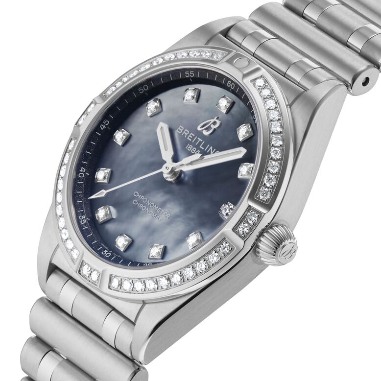 Chronomat 28mm Ladies Watch Black Mother Of Pearl, , hi-res