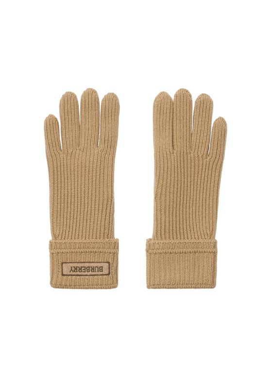 Logo Patch Wool Blend Gloves, , hi-res